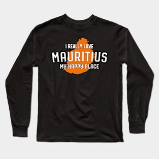 Mauritius My Happy Place Tourist Design Long Sleeve T-Shirt